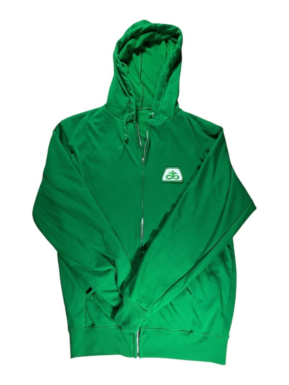 Vintage Pioneer Full Zip Hoodie Green Lightweight Sweatshirt Men's